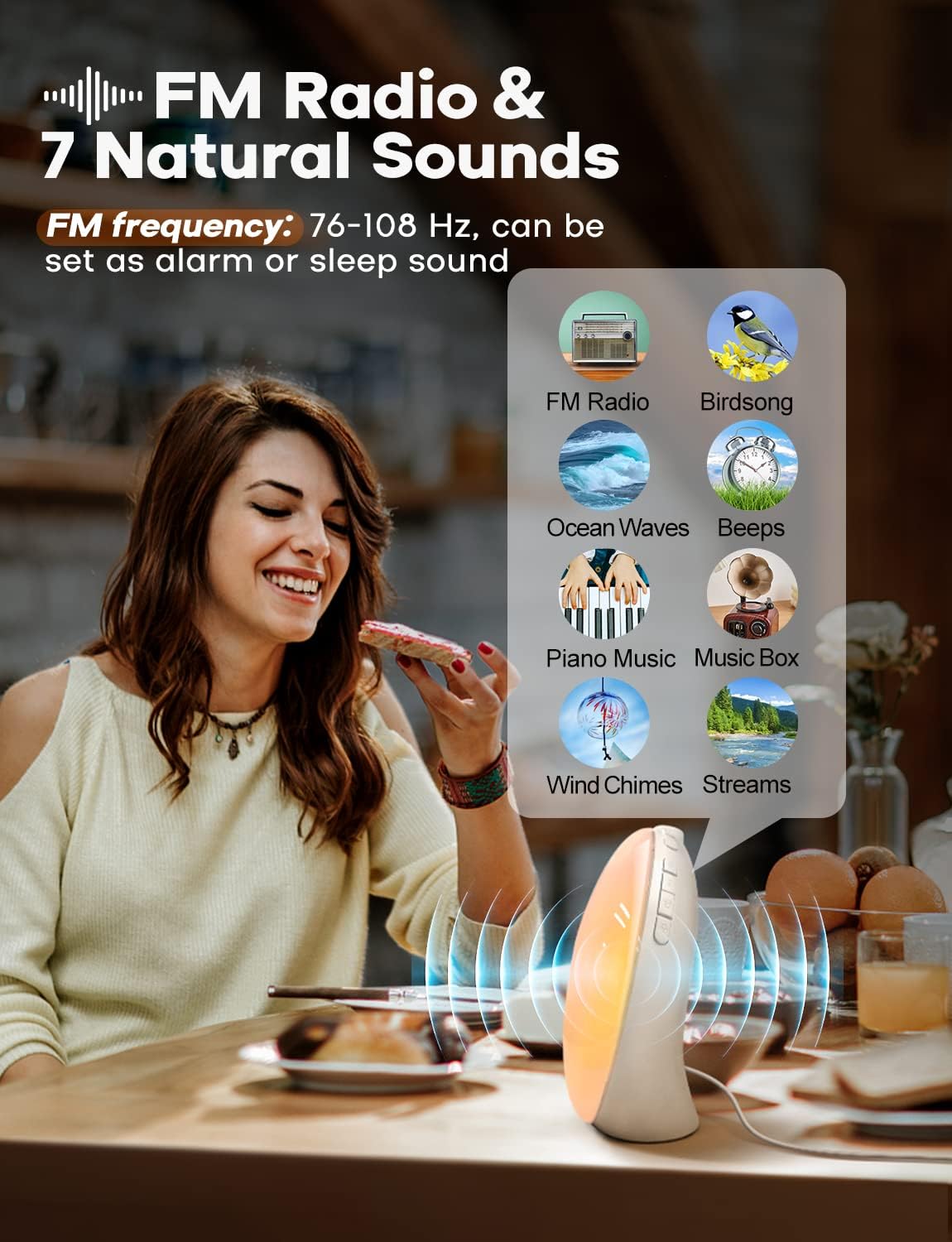 Skanto | GlowRise Natural Sunrise Alarm Clock with Sunrise & Sunset Simulation
