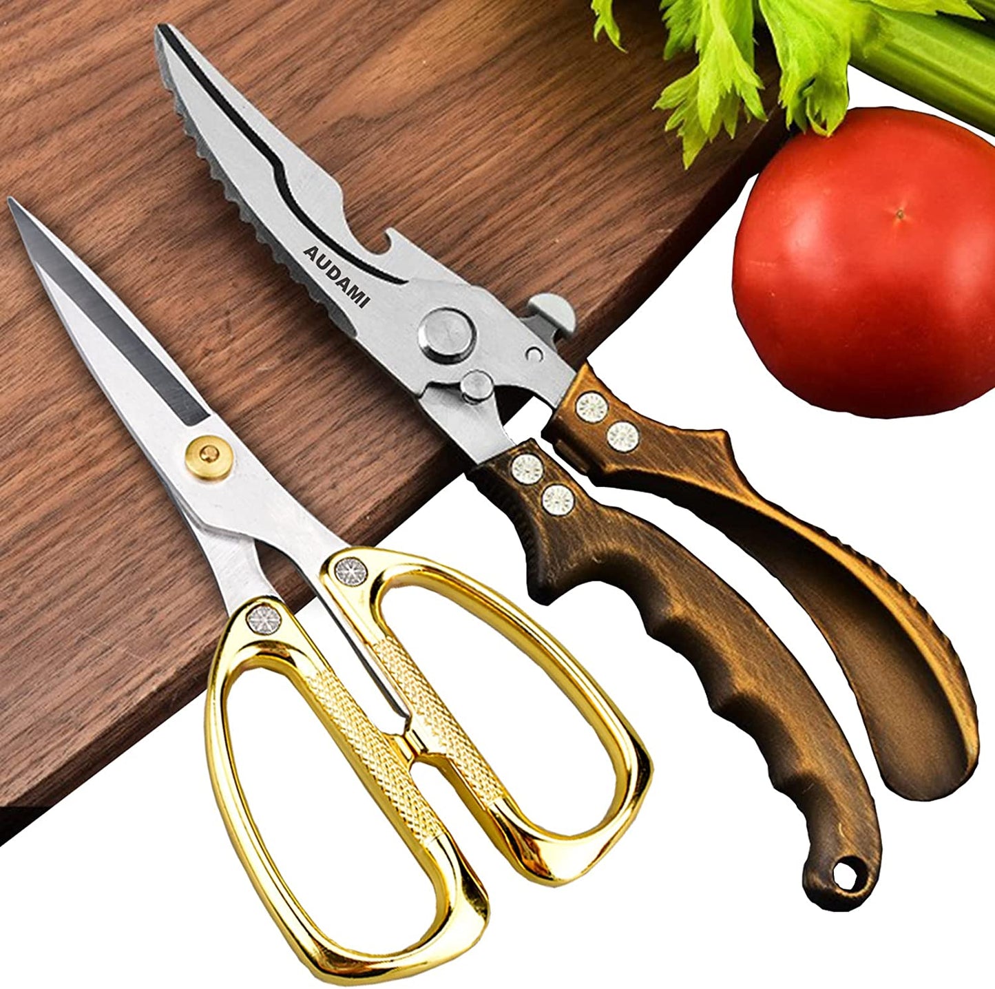 Kitchen Scissors Heavy Duty Kitchen Shears Set 2-Pack, Poultry Shears Heavy Duty Professional