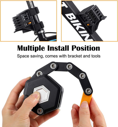 BowLift | SafeRide Foldable Heavy-Duty Anti-Theft Bike Lock – Ultra Strong Security Chain