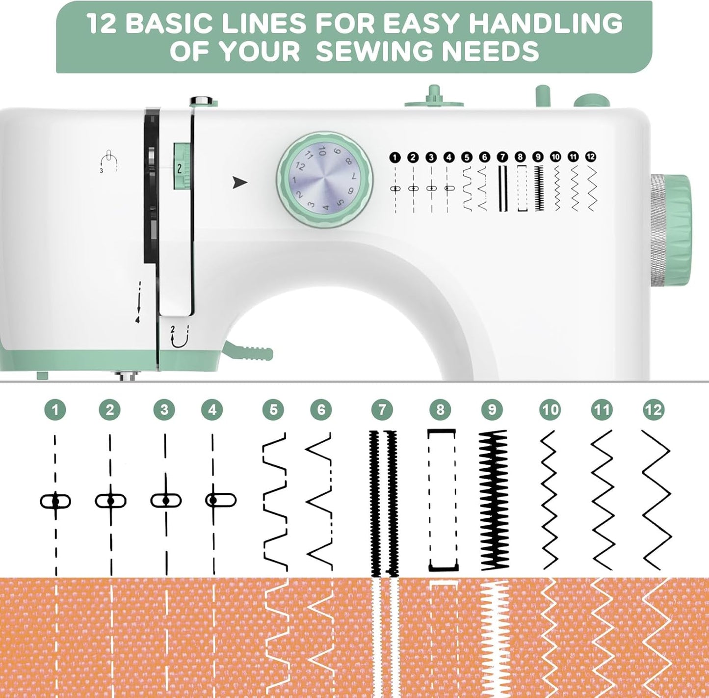 Skanto | Portable Sewing Machine with 12 Stitches and Extension Table – StitchPro