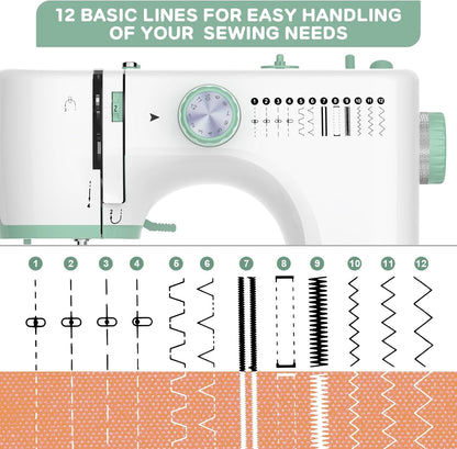 Skanto | Portable Sewing Machine with 12 Stitches and Extension Table – StitchPro