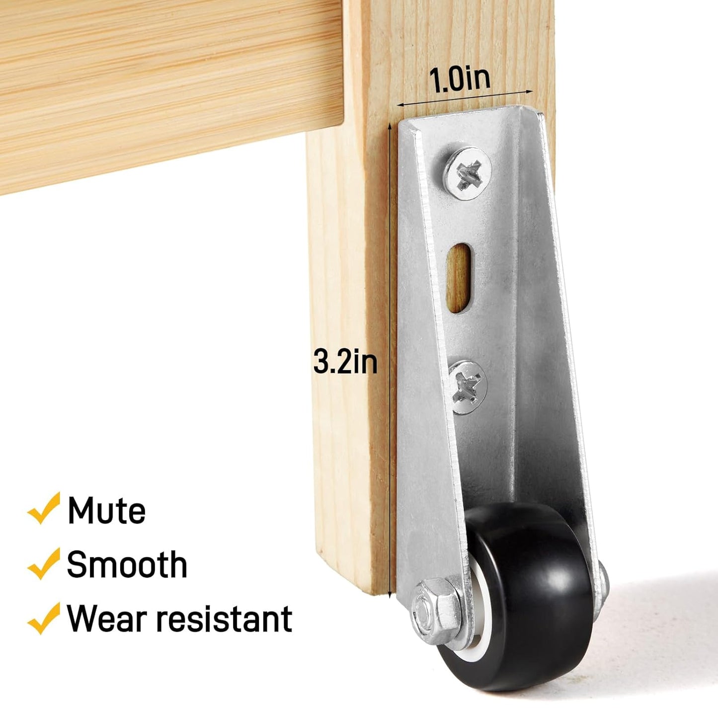 Low-profile side-mount swivel casters for furniture Karnz