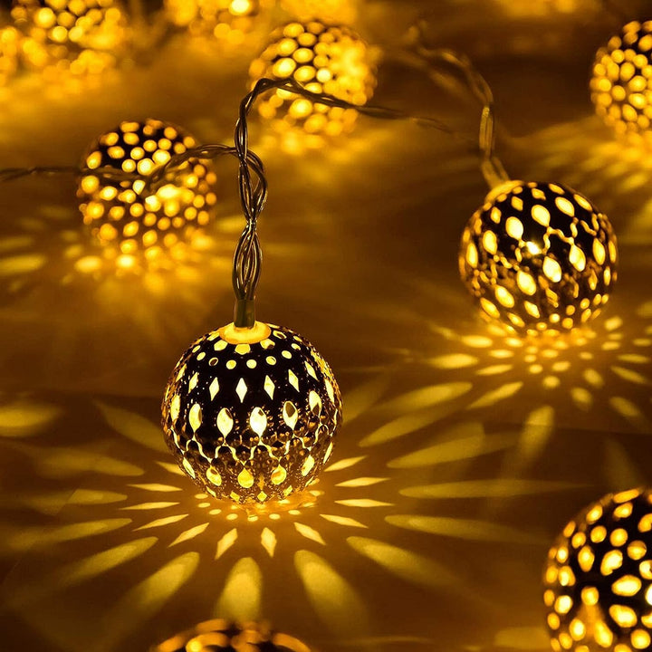 Skanto | Moroccan Waterproof Solar String Lights, 12m, 100 LED Bulbs, 8m