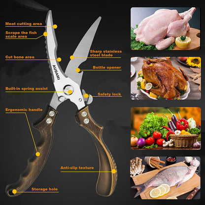 Skanto | Kitchen Shears Heavy Duty Kitchen Shears Set 2-Pack, Poultry Shears Heavy Duty Professional Quick