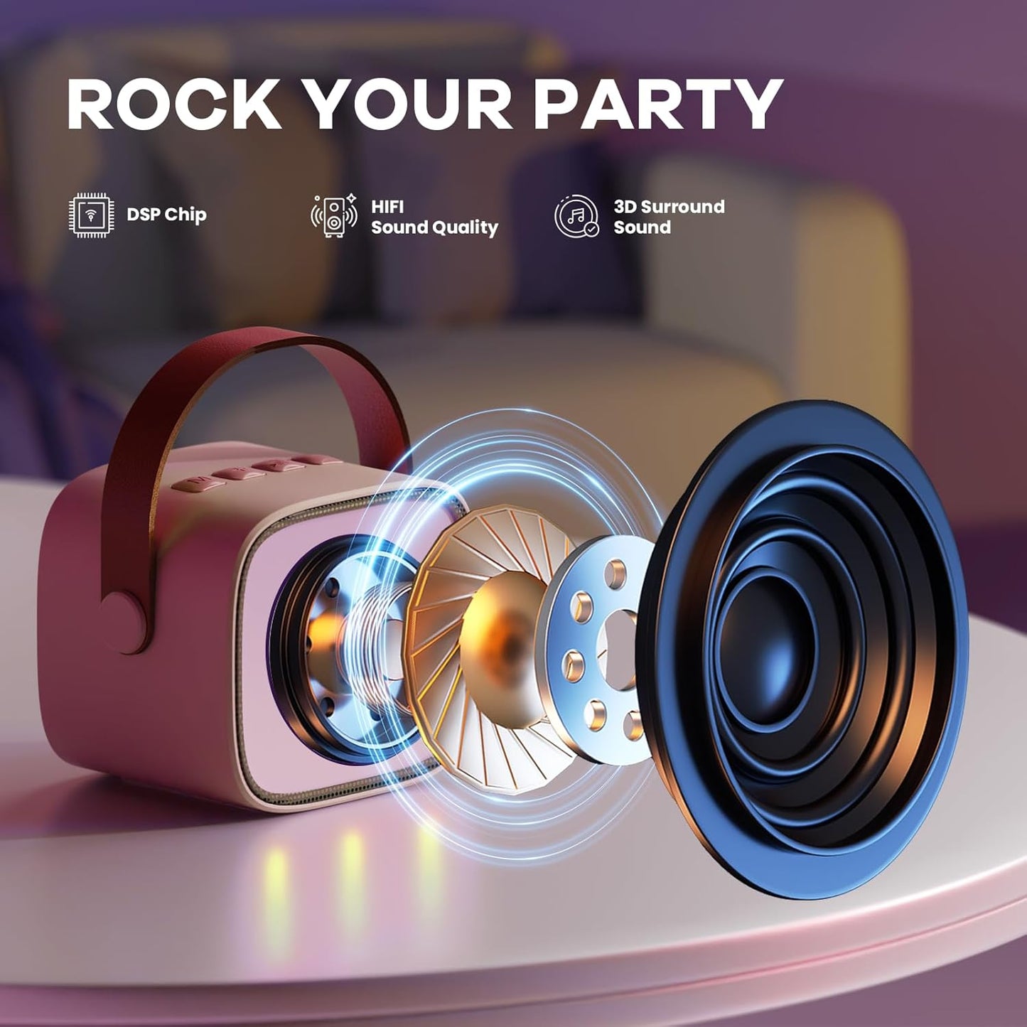 Skanto | Portable Mini Karaoke Machine with Bluetooth Speaker and 2 Wireless Microphones – Veylo