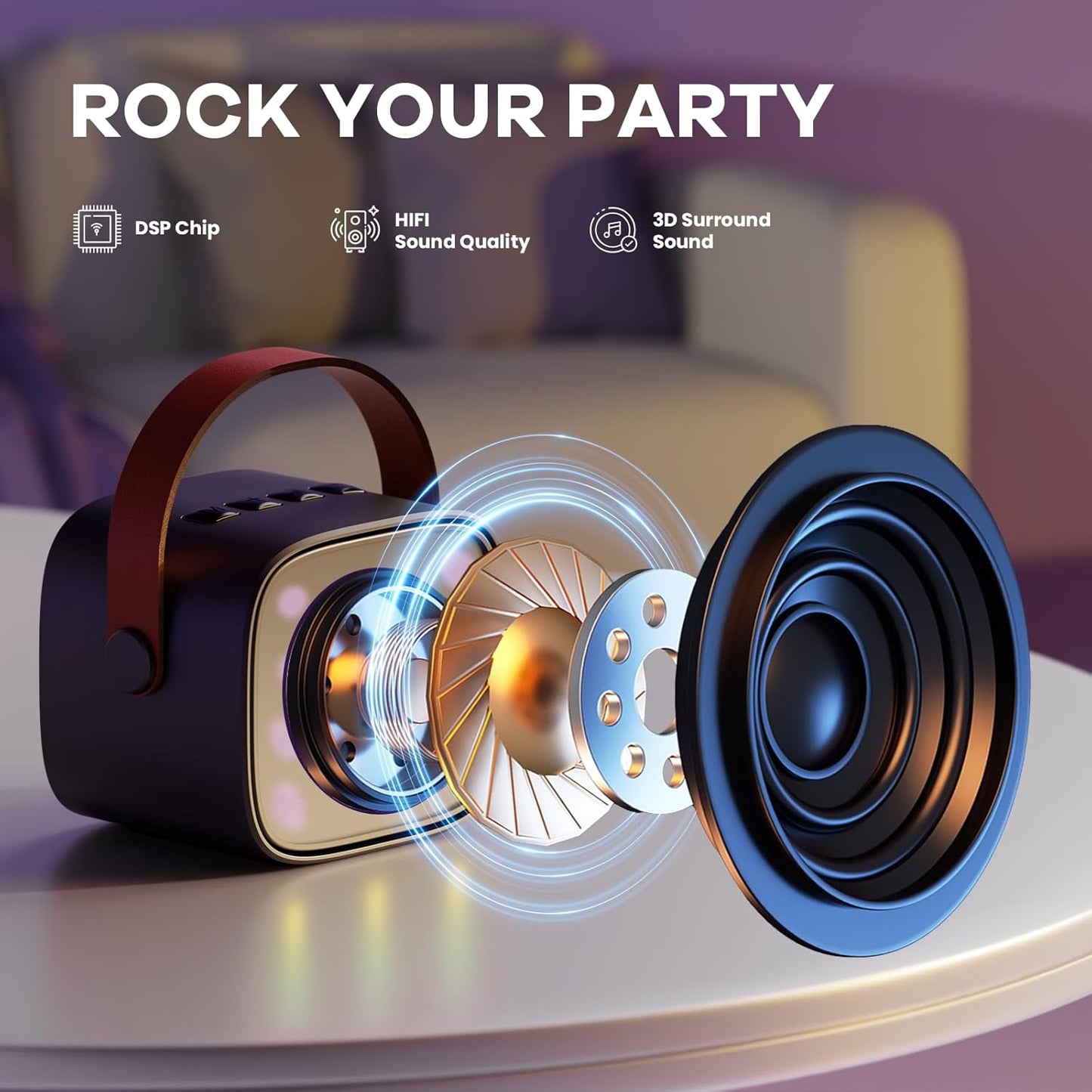 Skanto | Portable Mini Karaoke Machine with Bluetooth Speaker and 2 Wireless Microphones – Veylo