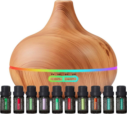 Skanto | Ultrasonic Diffuser & Top 10 Essential Oils - 400ml Diffuser
