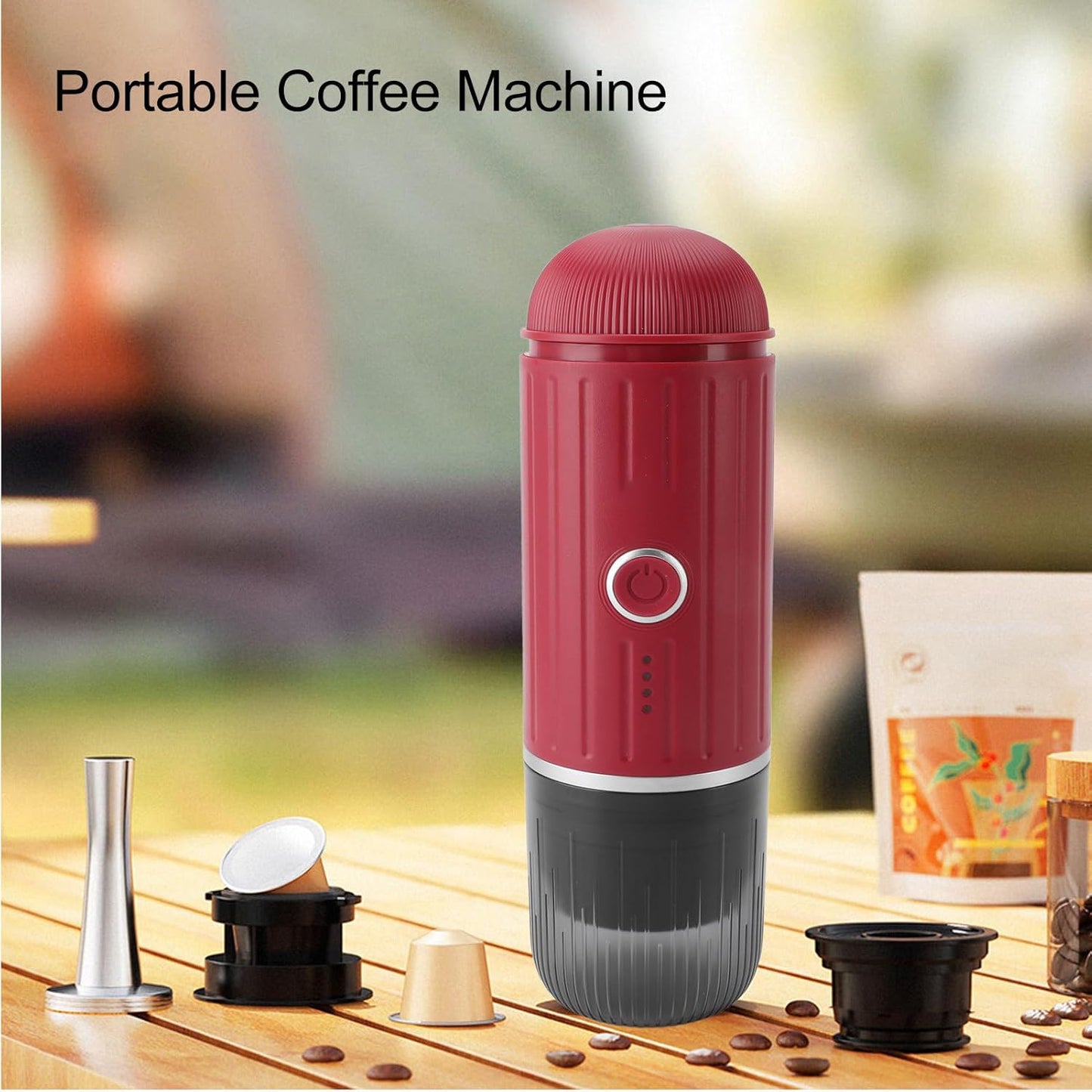 Skanto | Self-Measuring Portable Electric Espresso Machine with USB-C Charger – Compatible with Ground Coffee & Nespresso Capsules