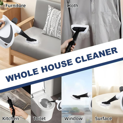 High-pressure handheld steam cleaner with 8-piece accessory set – Valtira