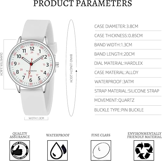 BowLift | Stylish Women’s Clip-On Watch – Waterproof Silicone Fob Watch in Elegant Colours