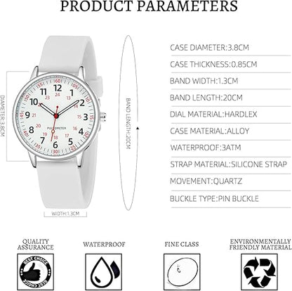 Skanto | Stylish Women's Clip Watch – Waterproof Silicone Fob Watch in Elegant Colors