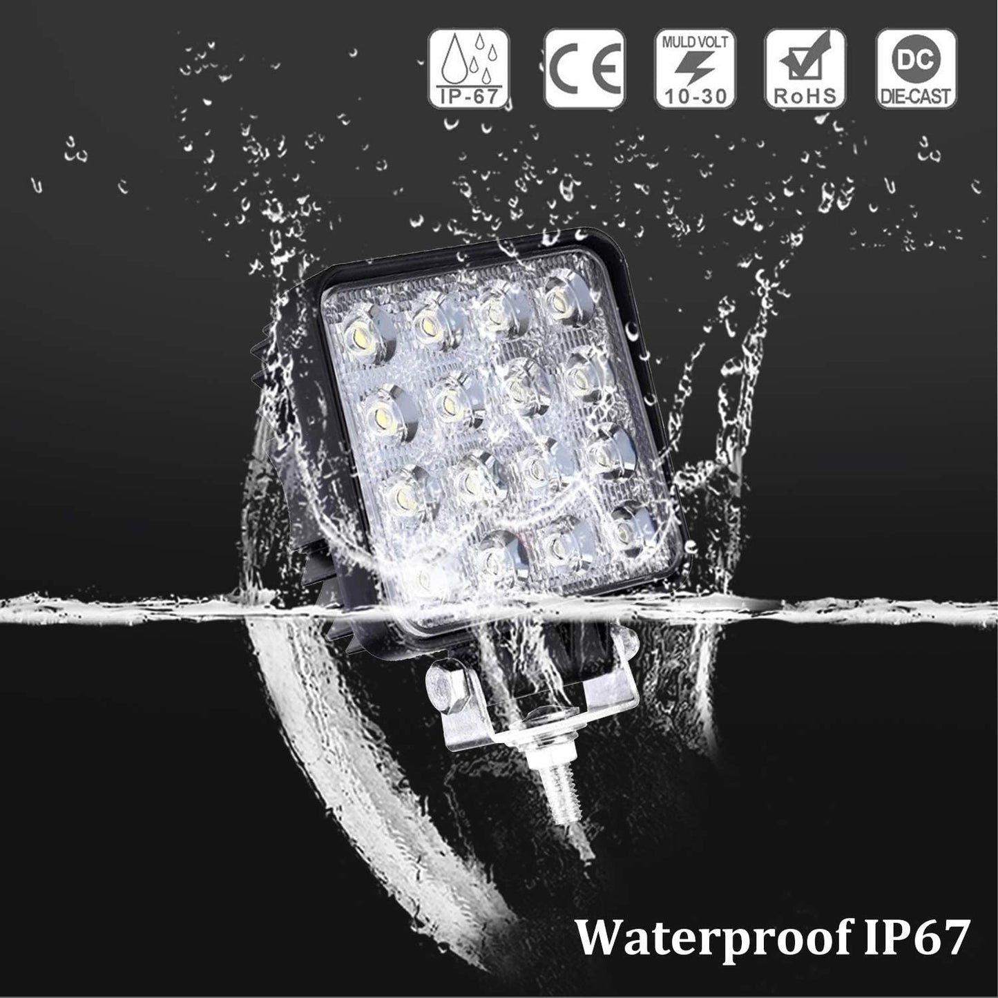 LED Work Spotlight 48W IP67 Reversing Light 2X-10X | Bowlift