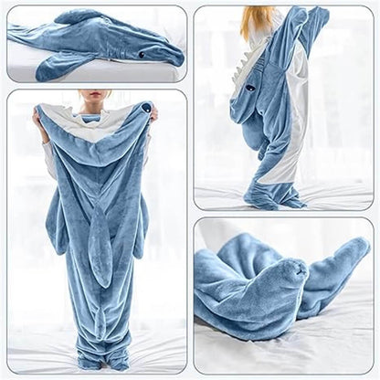 Plush Shark Blanket Hoodie – Comfortable wearable blanket
