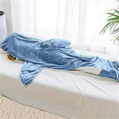 Plush Shark Blanket Hoodie – Comfortable wearable blanket