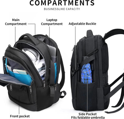 Water-Resistant Travel Laptop Backpack with USB Port & Organised Storage | Kalsten