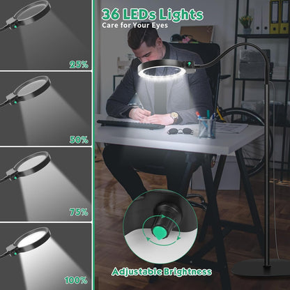 BowLift | Full-Page Magnifying Glass with LED Light – Hands-Free Reading Aid for Books, Crafts & Hobbies
