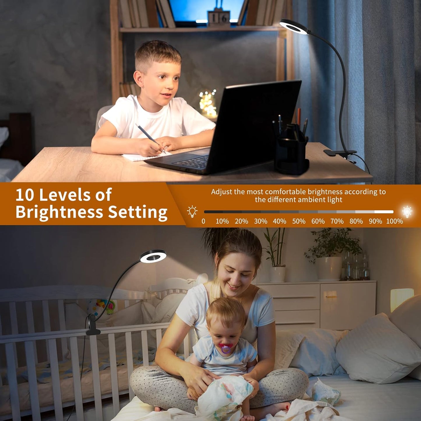 Skanto Skanto | 3 Color Modes LED Desk Clamp Lamp with & Flexible Gooseneck - Selvara (1+1 FREE)