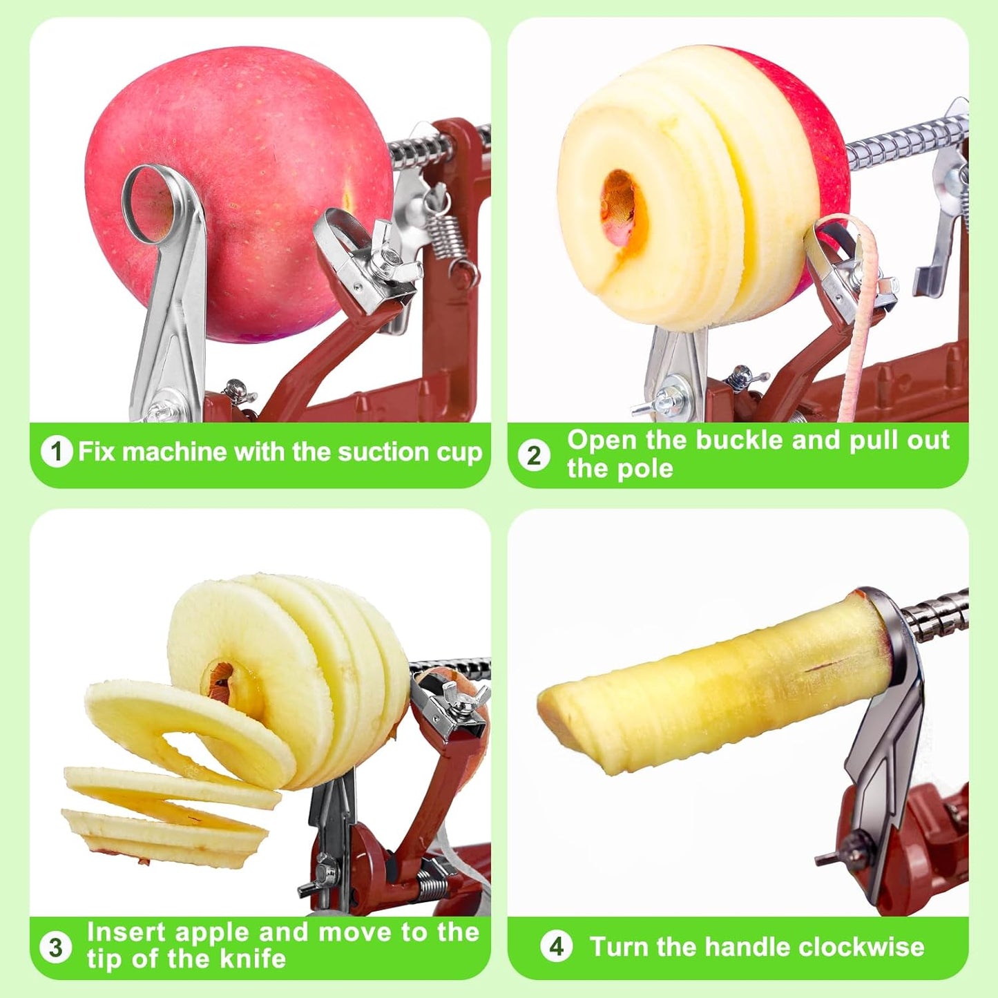 Skanto | Apple Peeler & Slicer With Suction Cup - Core Remover