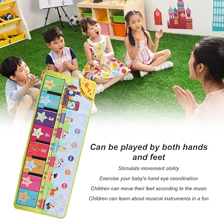Skanto Multifunctional Musical Dance Mat for Toddlers - Interactive Piano Keyboard with Animal Sounds, Educational Kids Gift, Portable Fun!