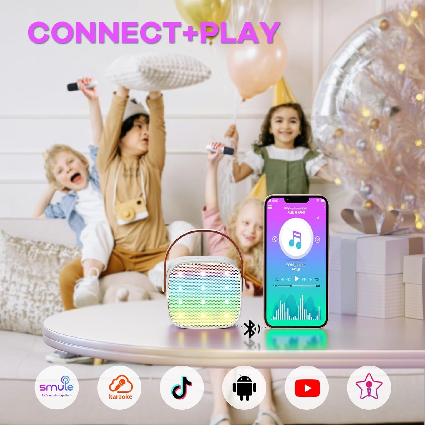 Skanto | Portable Mini Karaoke Machine with Bluetooth Speaker and 2 Wireless Microphones – Veylo