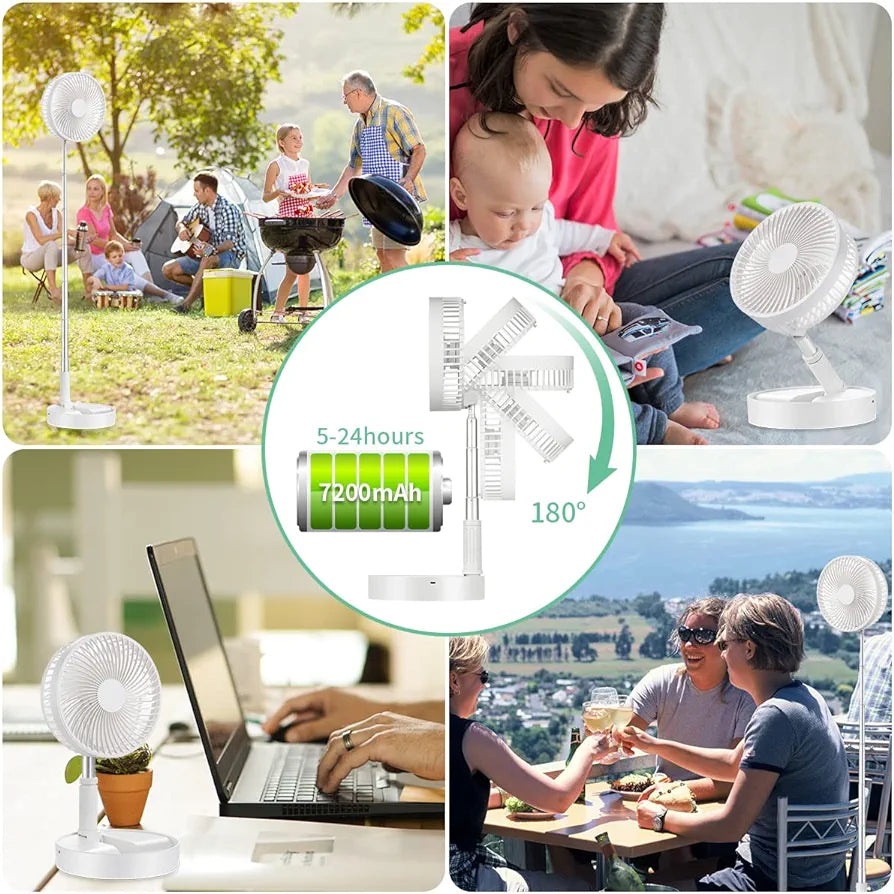 Portable rechargeable foldable table fan | Karnz