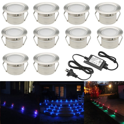 Skanto | Fvtled 10-Pack RGB LED Outdoor Deck Lights, IP67 Waterproof, Low Voltage for Garden & Patio