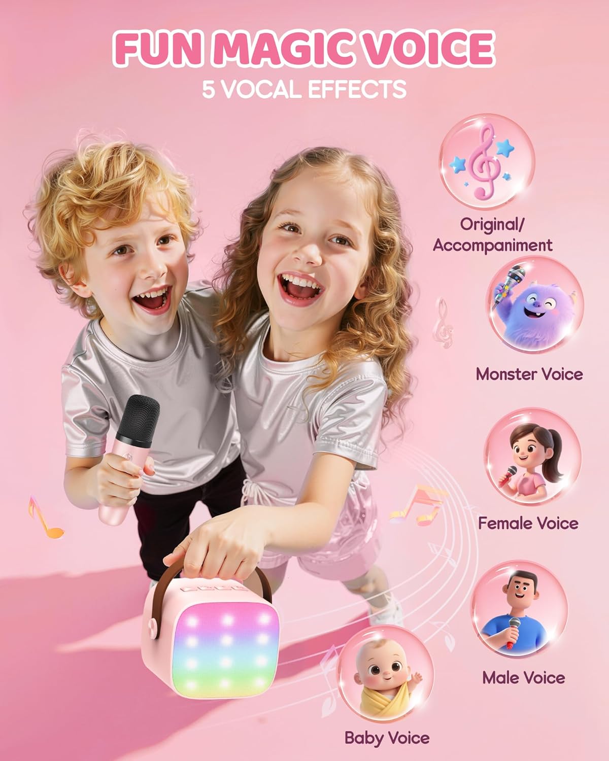Skanto | Portable Mini Karaoke Machine with Bluetooth Speaker and 2 Wireless Microphones – Veylo