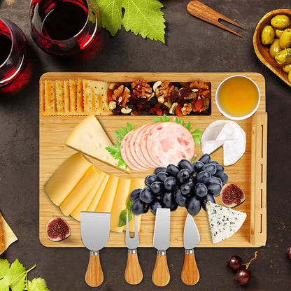 Skanto | CheeseLux – Premium Bamboo Cheese Board Set