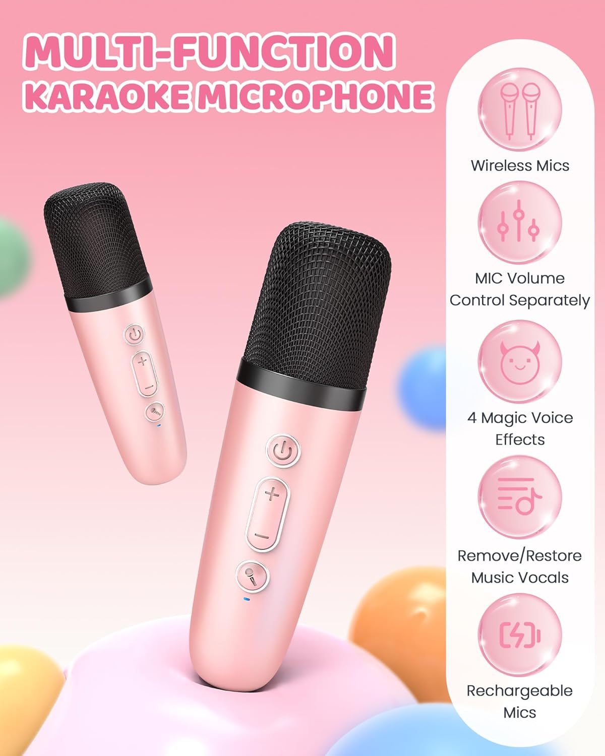 Skanto | Portable Mini Karaoke Machine with Bluetooth Speaker and 2 Wireless Microphones – Veylo