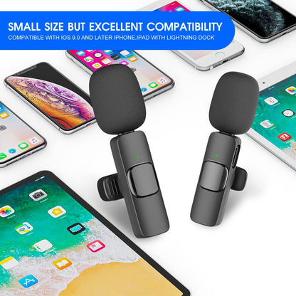 2-Pack wireless microphone for iPhone iPad Bowlift
