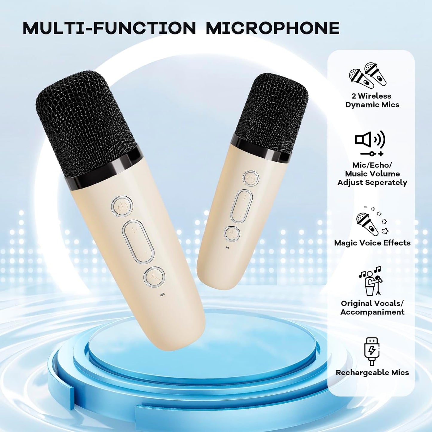 Skanto | Portable Mini Karaoke Machine with Bluetooth Speaker and 2 Wireless Microphones – Veylo