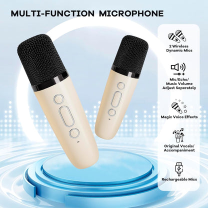 Skanto | Portable Mini Karaoke Machine with Bluetooth Speaker and 2 Wireless Microphones – Veylo