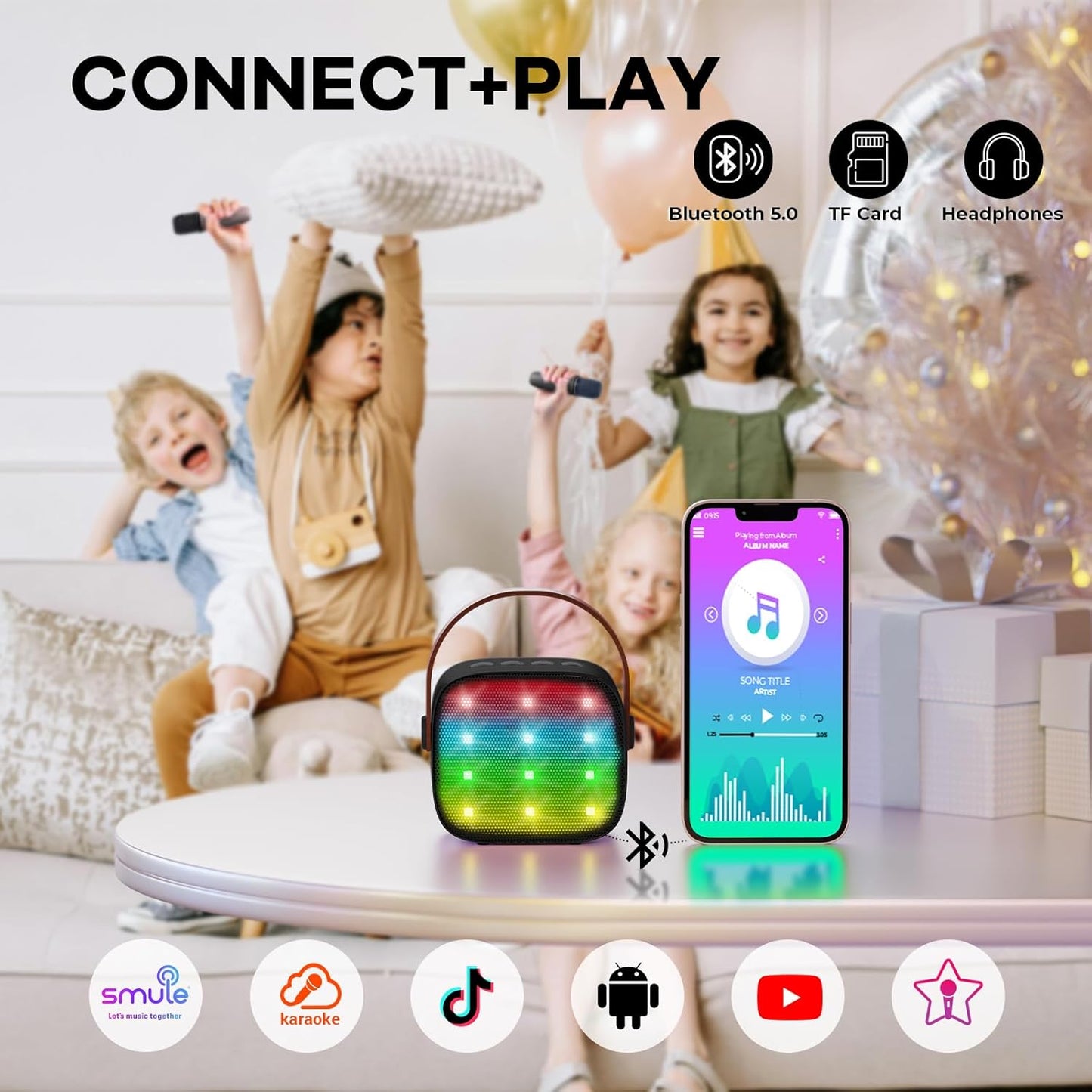 Skanto | Portable Mini Karaoke Machine with Bluetooth Speaker and 2 Wireless Microphones – Veylo