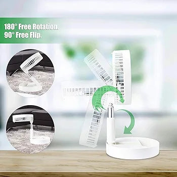 Portable rechargeable foldable table fan | Karnz
