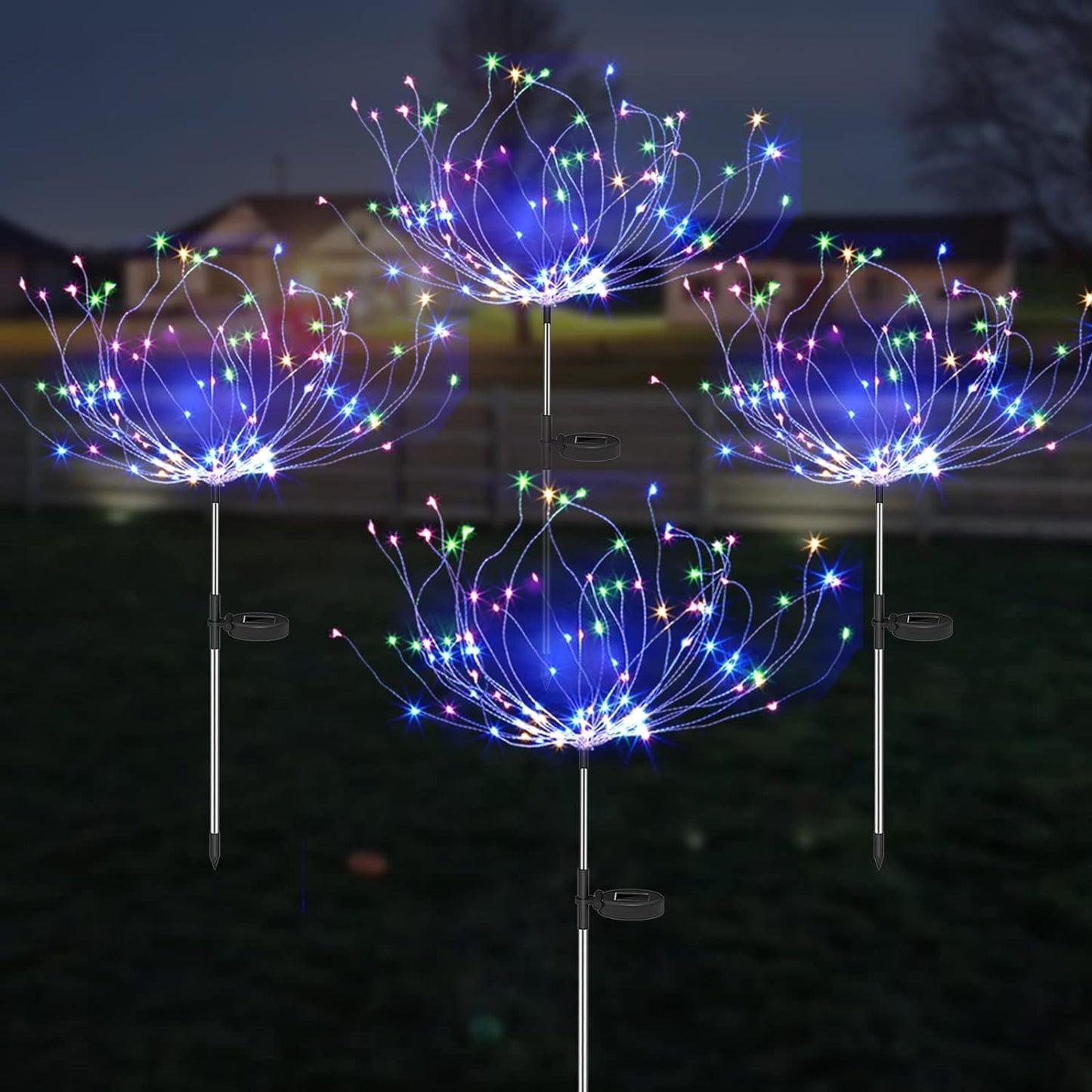 4-pack Solar Fireworks Garden Lights - Weatherproof LED Decorative Lighting, Solar Energy for Garden and Patio | Karnz