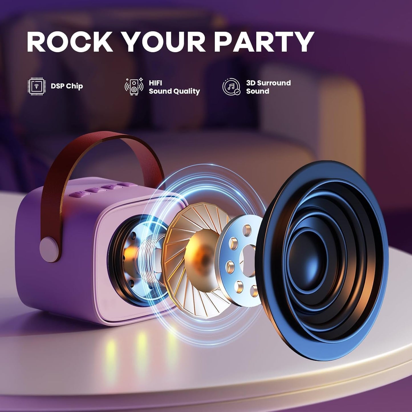Skanto | Portable Mini Karaoke Machine with Bluetooth Speaker and 2 Wireless Microphones – Veylo