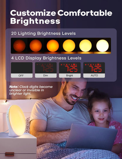 BowLift | GlowRise Natural Wake-Up Light Alarm Clock with Sunrise & Sunset Simulation