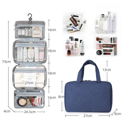Waterproof toiletry bag travel bag with hook for hanging