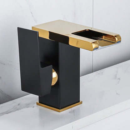 BowLift | Waterfall basin mixer tap square lever handle with LED three-color light