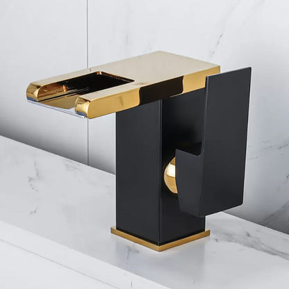 BowLift | Waterfall basin mixer tap square lever handle with LED three-color light