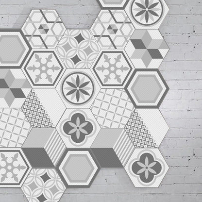 BowLift | Plastic Mosaic Tile Wallpaper Hexagonal for Stick-On and Removable Back Wall Tile
