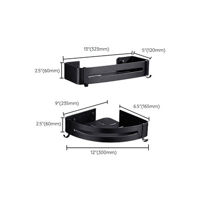 BowLift | Matt Black Modern Bathroom Accessory Set, Set of 3, Bathroom Shelf