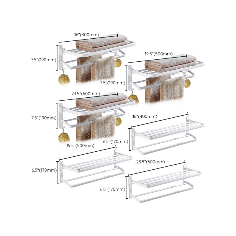 BowLift | White Bathroom Accessories Hardware Set Modern Bathroom Accessories Set, Towel Rack