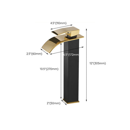 BowLift | Waterfall spout basin tap lever handle square basin tap