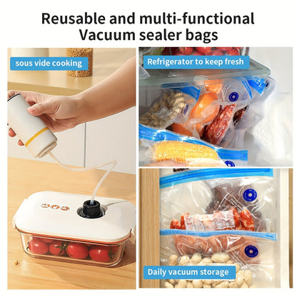 Skanto | Handheld Electric Vacuum Sealer with Vacuum Storage Bags - Includes 3 Sizes (4x8,5", 3x11", 3x13,5"), Vacuum Seal Zipper Bags, and Electric Pump