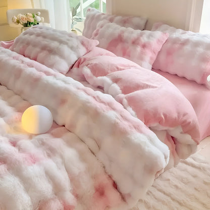 Cozy Plush Bedding Set – Warm and soft for Autumn & Winter | Reversible design in rabbit fur & milk velour | Karnz