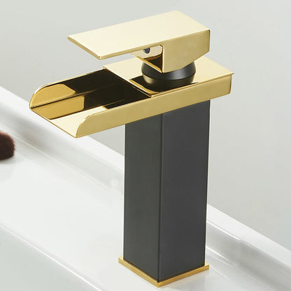 Skanto | Modern Waterfall Spout Bathroom Sink Faucet with LED Brass Bathroom Sink