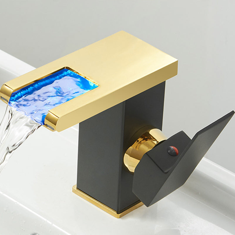 Skanto | Modern Waterfall Spout Bathroom Sink Faucet with LED Brass Bathroom Sink