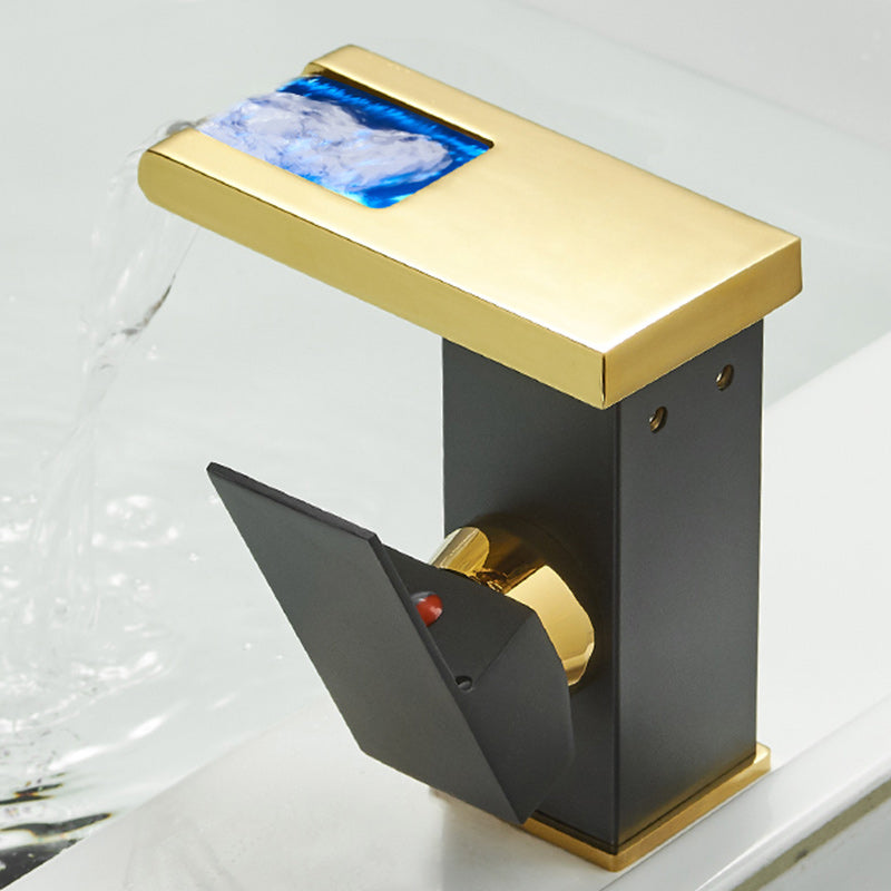 Skanto | Modern Waterfall Spout Bathroom Sink Faucet with LED Brass Bathroom Sink