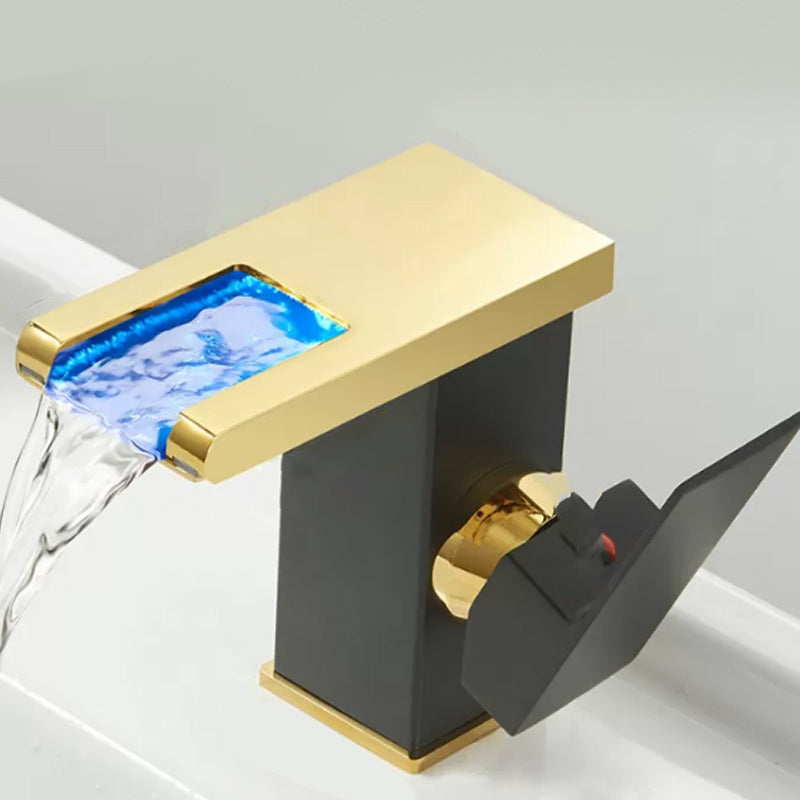 Skanto | Modern Waterfall Spout Bathroom Sink Faucet with LED Brass Bathroom Sink